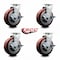 Service Caster 6 Inch Poly on Polyolefin Swivel Caster Set with Roller Bearings and Brakes SCC SCC-20S620-PPUR-TLB-4 - alternate 6